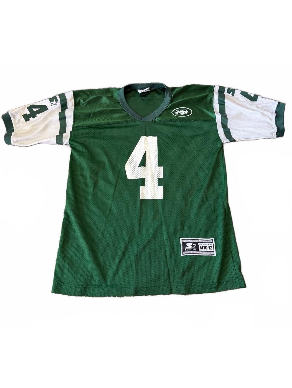 Vtg. Starter Kevin Foley 4 New York Jets NFL Youth M 10-12 Jersey fits adult XS